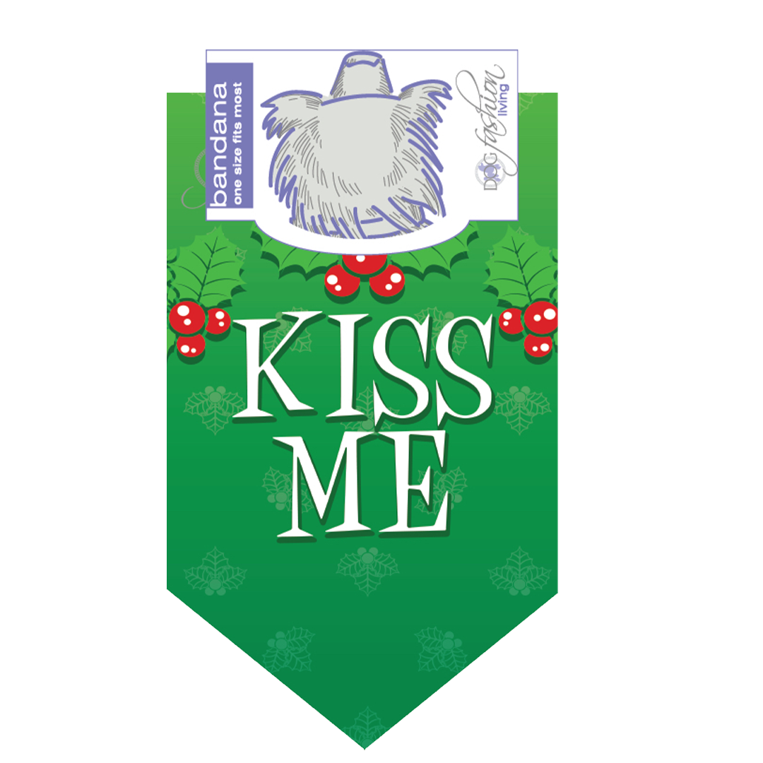 Kiss Me Holiday Dog bandana By Fahion Living