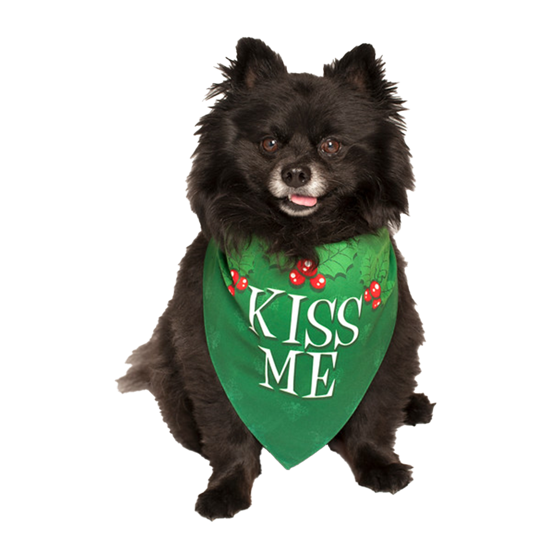 Dog Fashion Living Kiss Me Holiday Dog Bandana