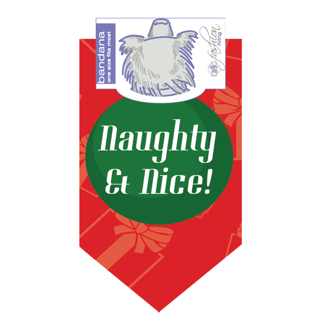 Naugthy & Nice Holiday Dog Bandana From Dog Fashion Living