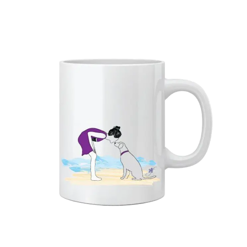 Dog On A Beach Mug by Dog Fashion Living