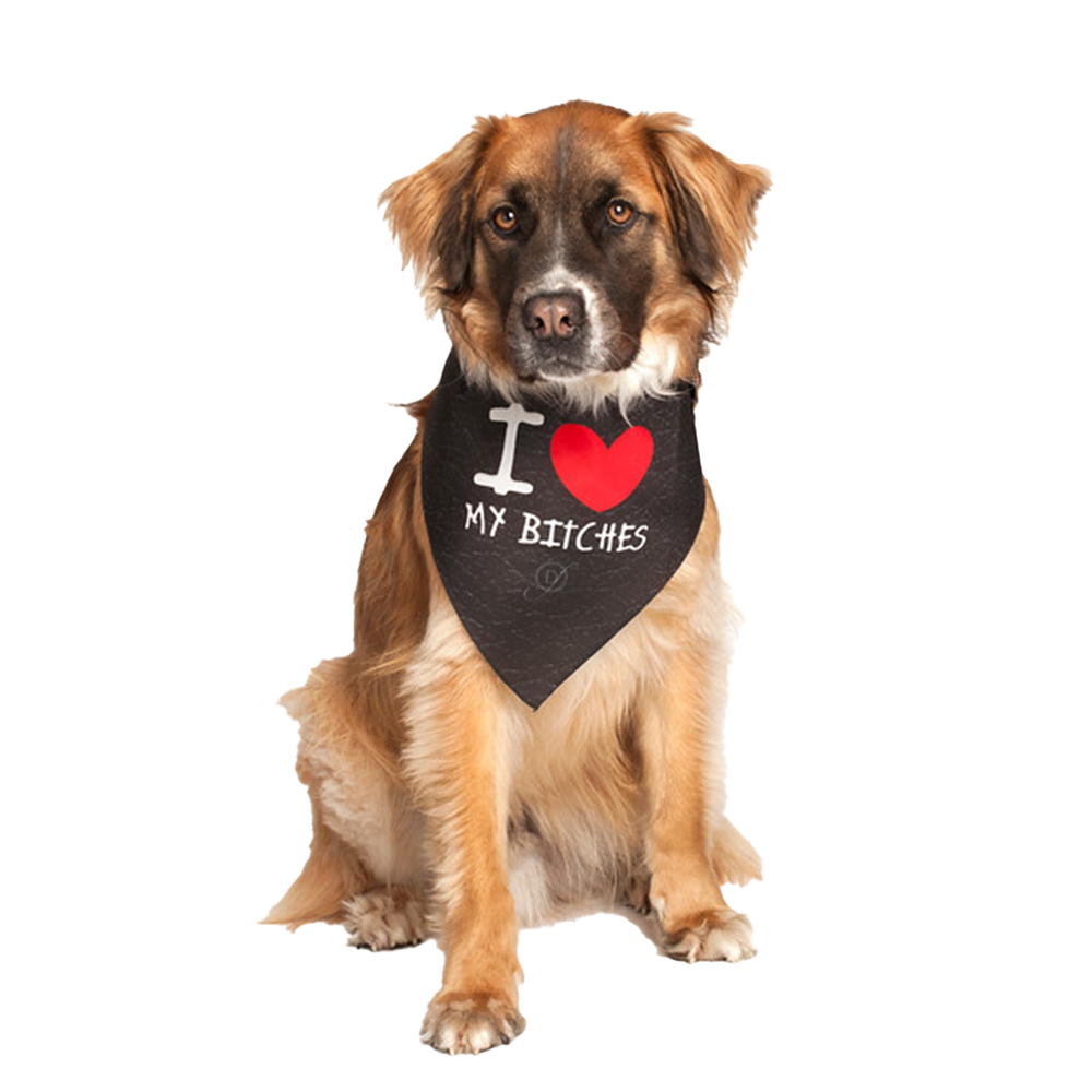 I Love My Bithches Dog Bandana By Dog Fashion Living