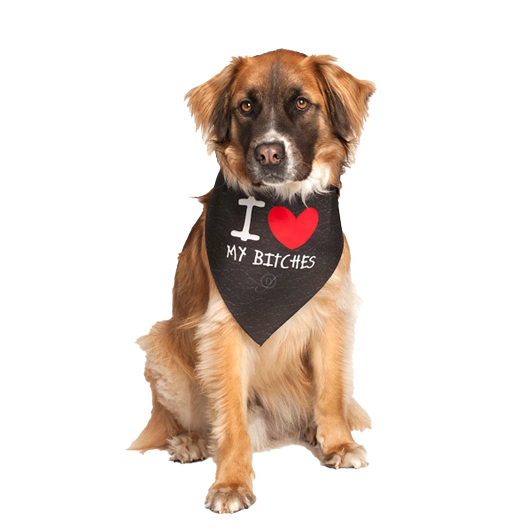 I Love My Bithches Dog Bandana By Dog Fashion Living