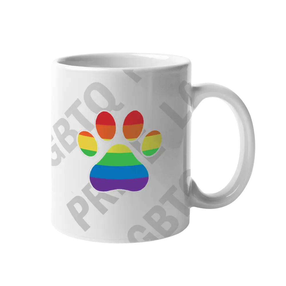 LGBTQ Paw Print Mug by Dog Fashion Living