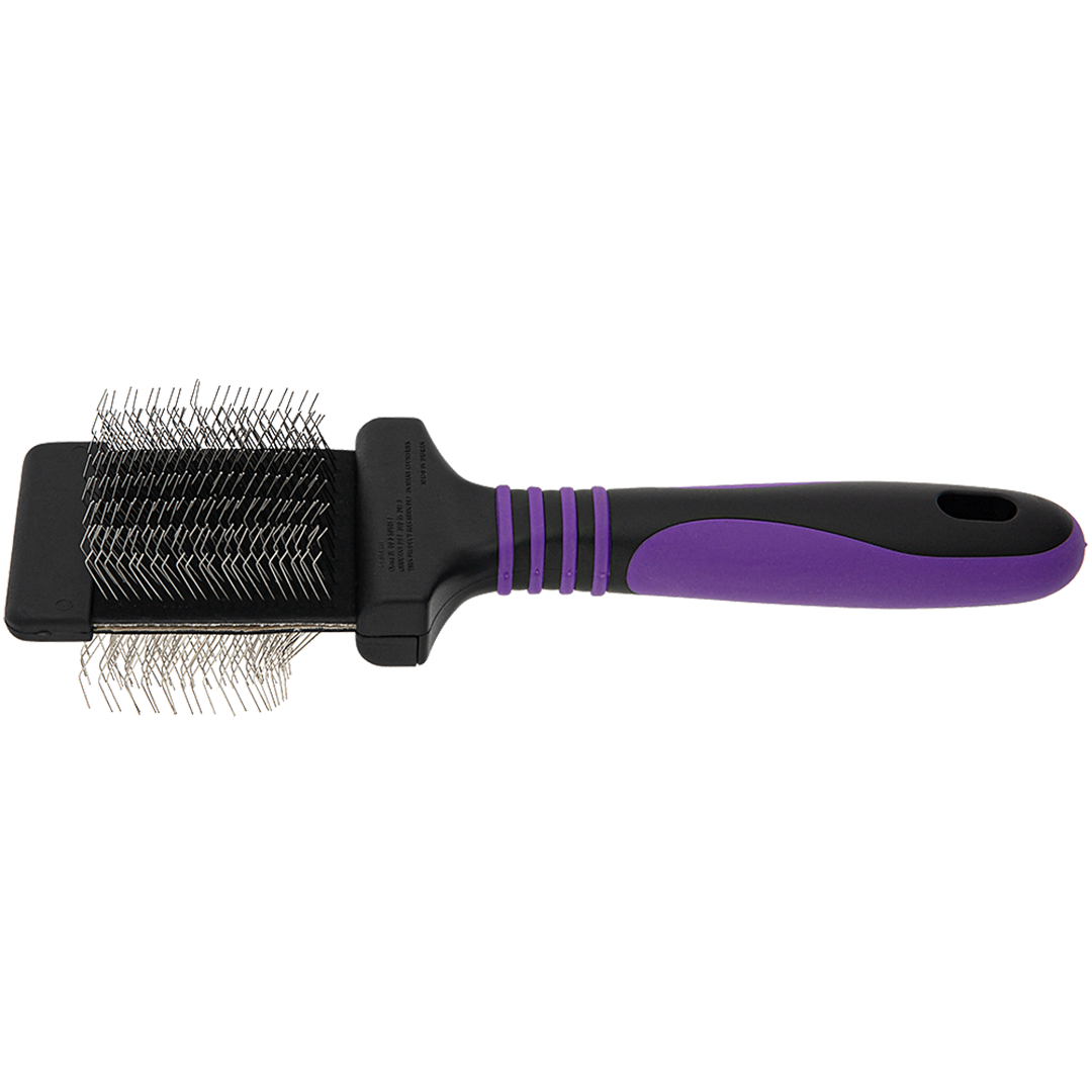 Deshedding Medium Firm Mini Purple Slicker Brush by Dog Fashion Spa
