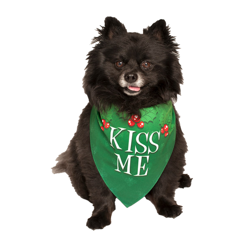 Dog Fashion Living Kiss Me Holiday Dog Bandana