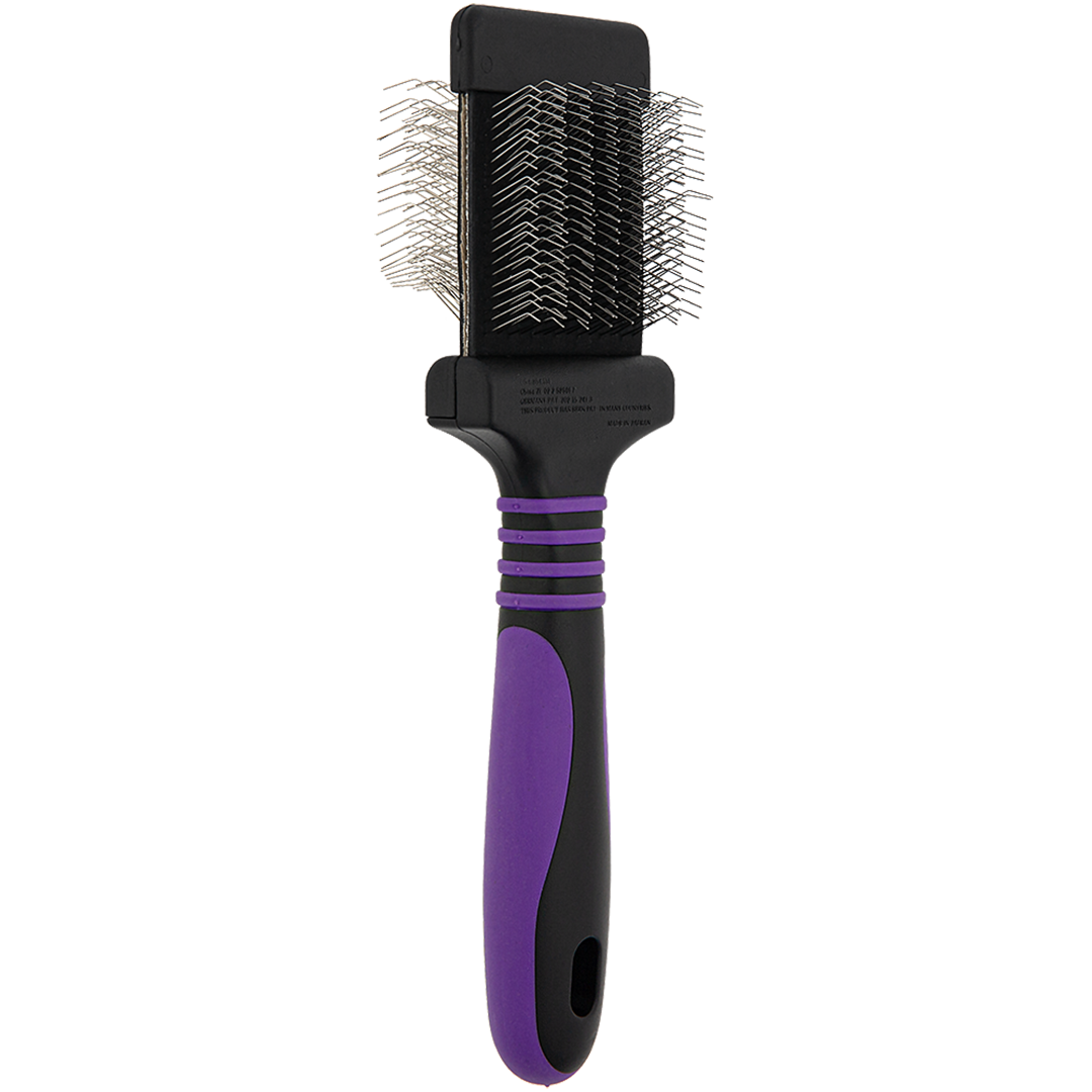 Dog Fashion Spa Deshedding Medium Firm Mini Purple Slicker Brush